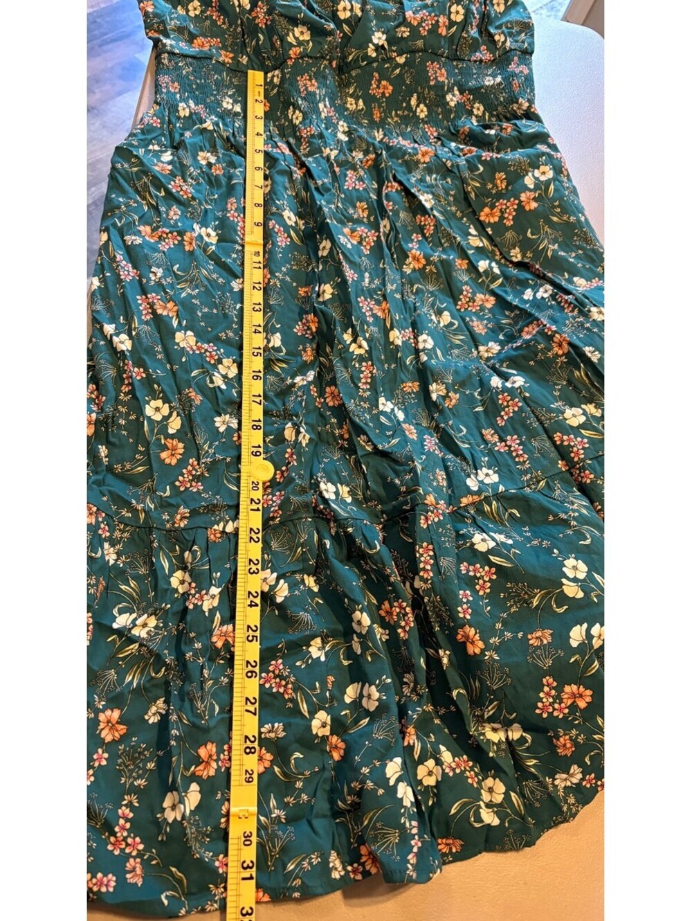 Old Navy Women's 2X Green Floral Maxi Dress with Smocked Waist - Picture 11 of 11
